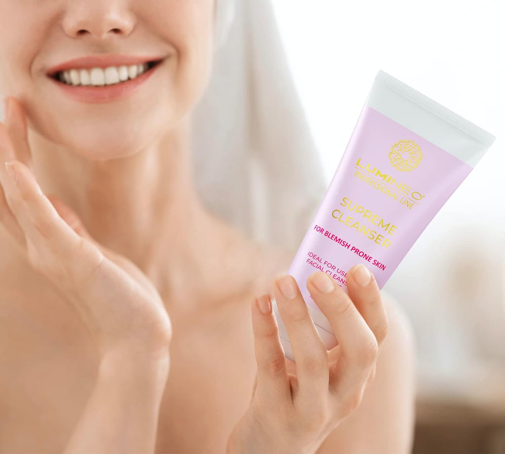 Lumineo Gel visage impur, conçu pour les brosses électriques pour le visage, particulièrement crémeux, anti-imperfections, anti-boutons anti-acné, nettoyant