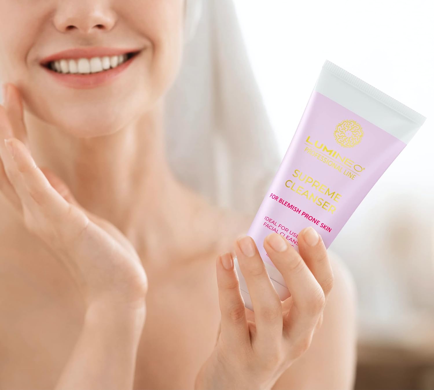 Lumineo Gel visage impur, conçu pour les brosses électriques pour le visage, particulièrement crémeux, anti-imperfections, anti-boutons anti-acné, nettoyant