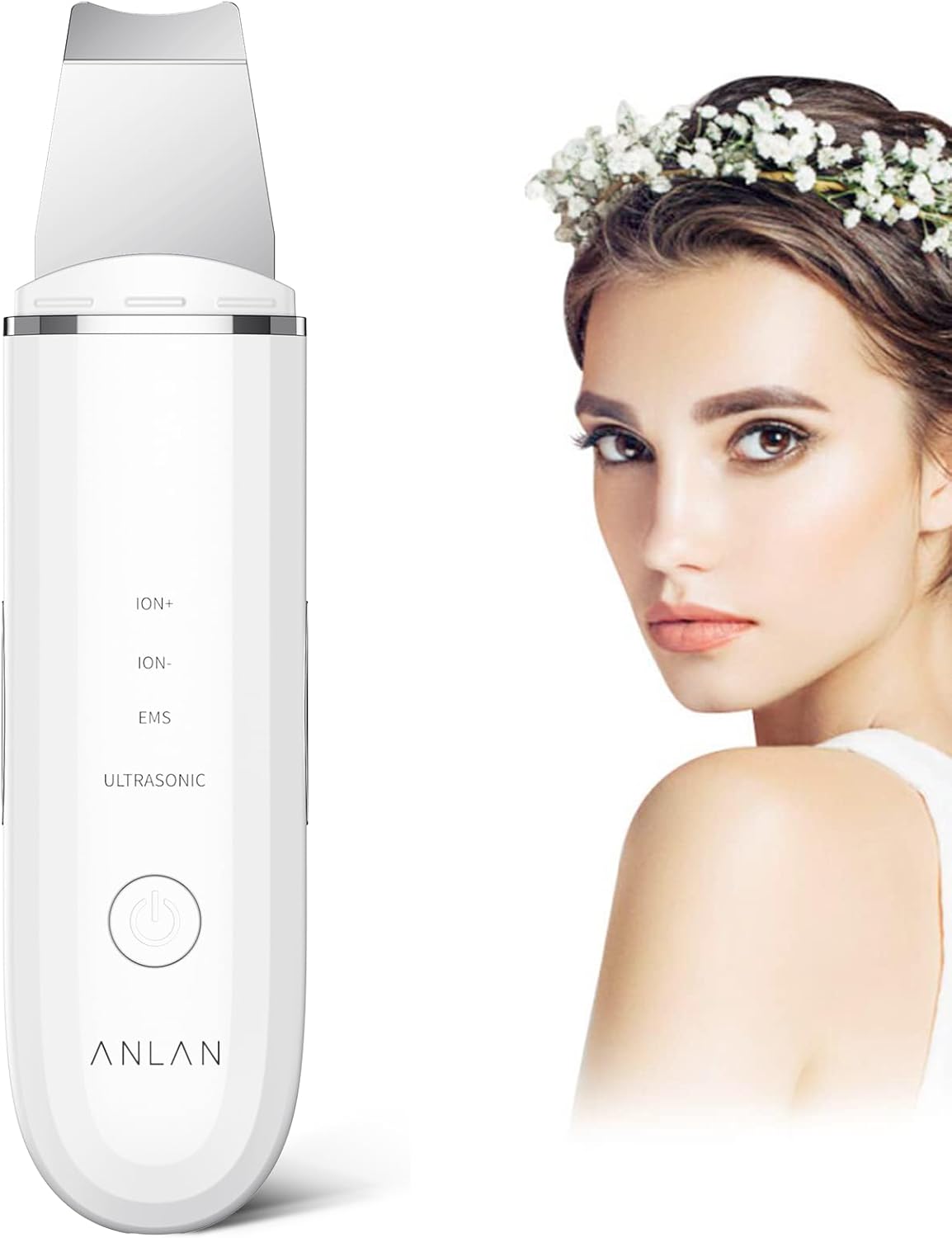 Nettoyeur de Peau Ultrasonique 4 en 1 ANLAN Épurateur de Peau pour le Visage - Nettoyage en Profondeur, Gommage Vibrant, Soins du Visage et Élimination des Points Noirs