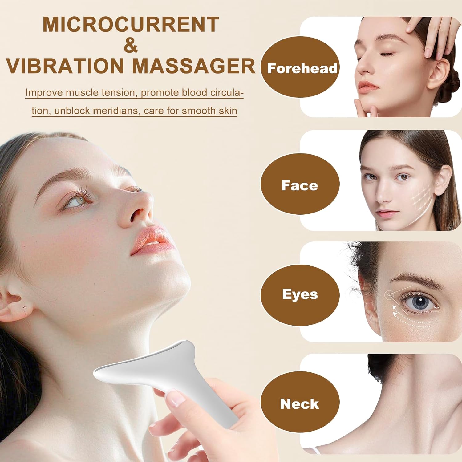 Appareil Anti Rides Visage Appareil Massage Visage avec Lifting Massage et LED Appareil de Beauté Electrique Double Menton Raffermissant et Liftant