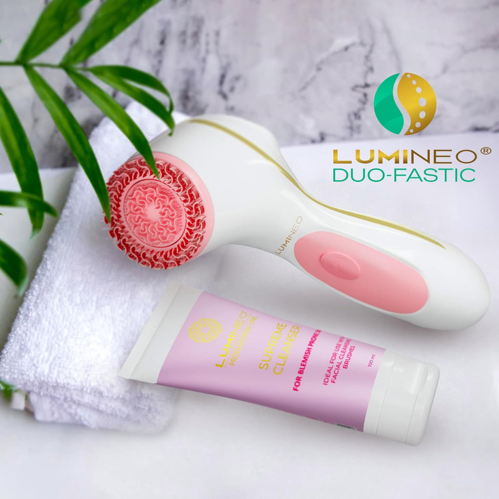 Lumineo Gel visage impur, conçu pour les brosses électriques pour le visage, particulièrement crémeux, anti-imperfections, anti-boutons anti-acné, nettoyant