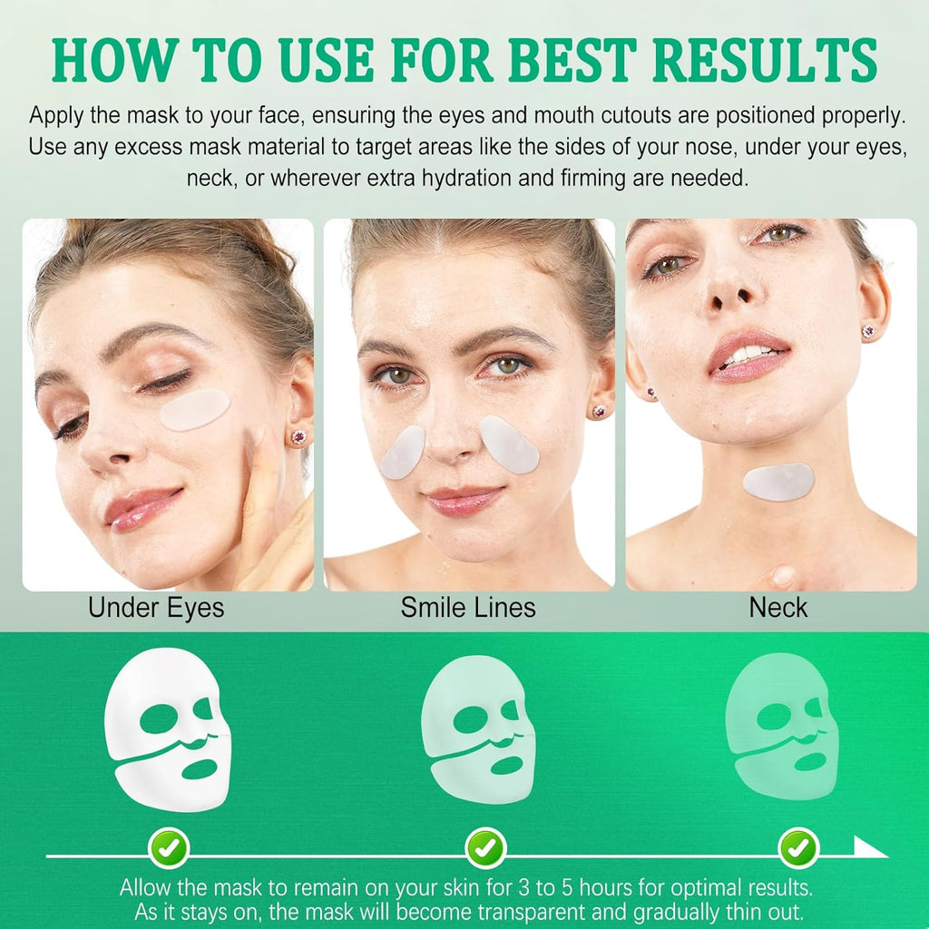 Bio Collagène Lot De 6 Masques De Nuit Intensifs Au Collagène Avec Booster De Collagène Avancé, Favorise La Vitalité Et L'Élasticité De La Peau
