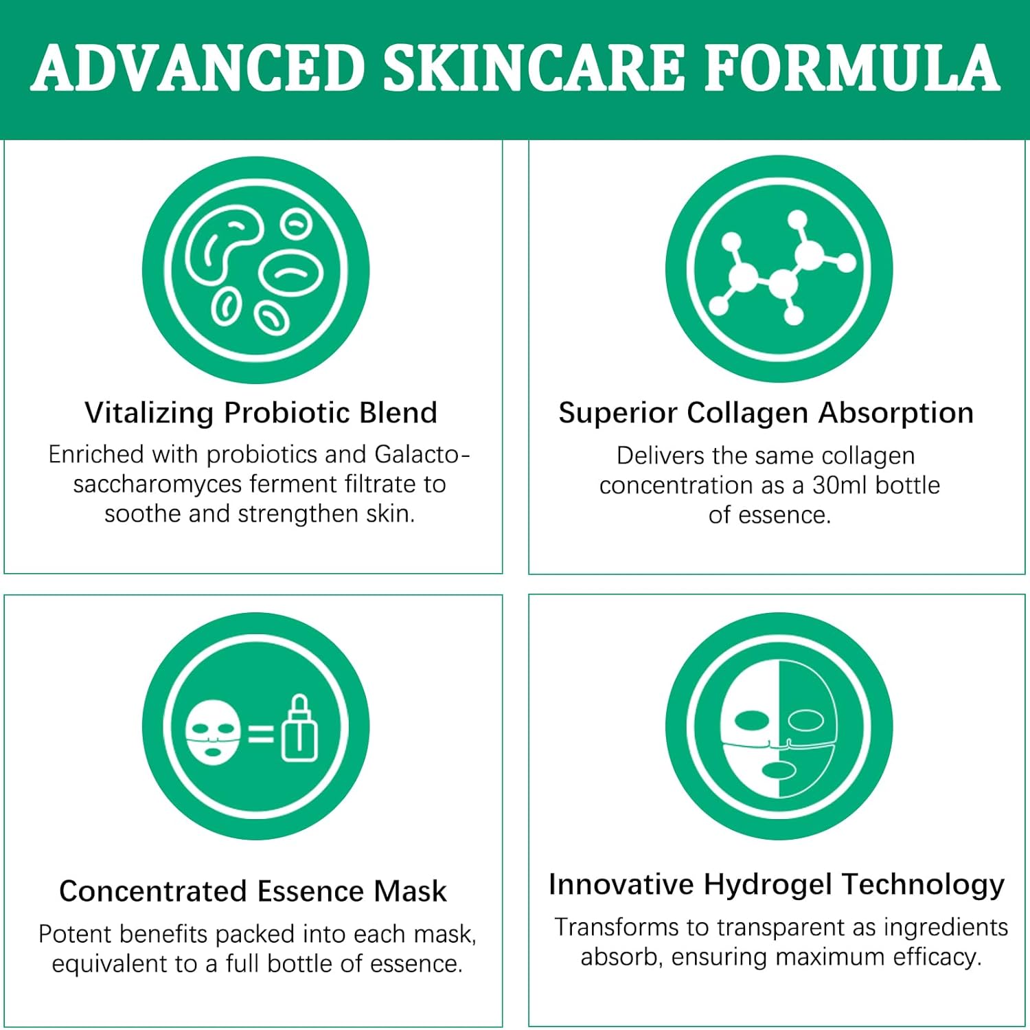 Bio Collagène Lot De 6 Masques De Nuit Intensifs Au Collagène Avec Booster De Collagène Avancé, Favorise La Vitalité Et L'Élasticité De La Peau